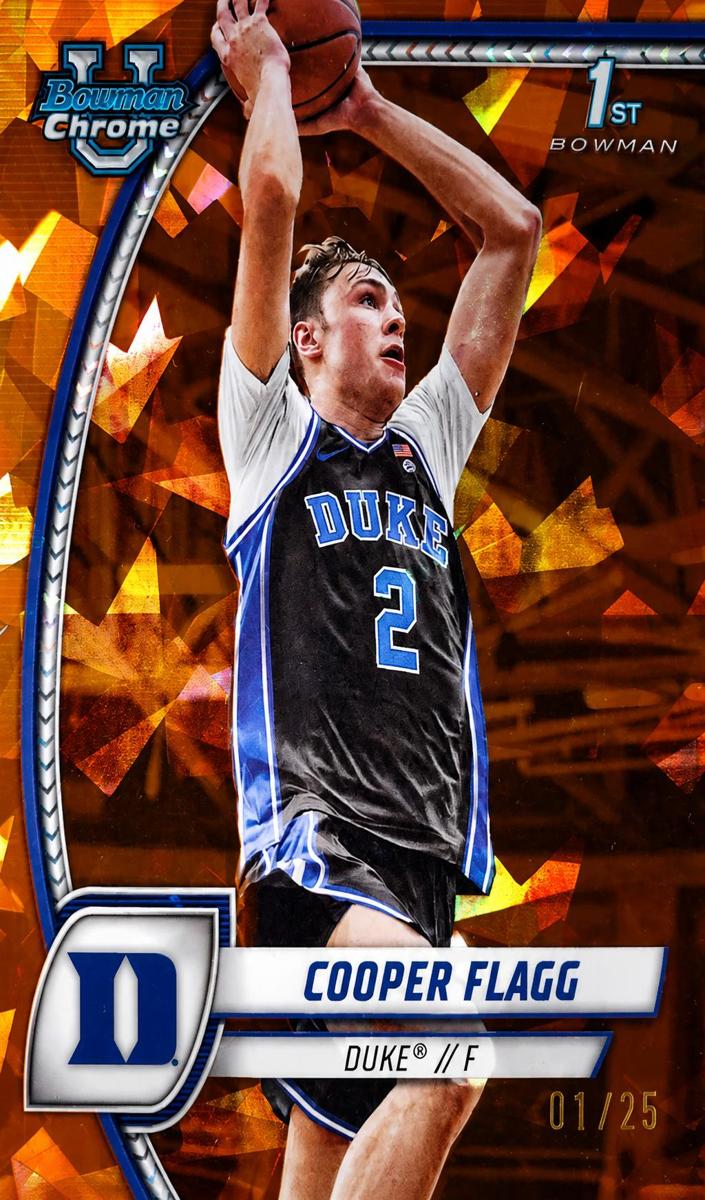 2024 Bowman Chrome University Sapphire Basketball Orange Cooper Flagg #16