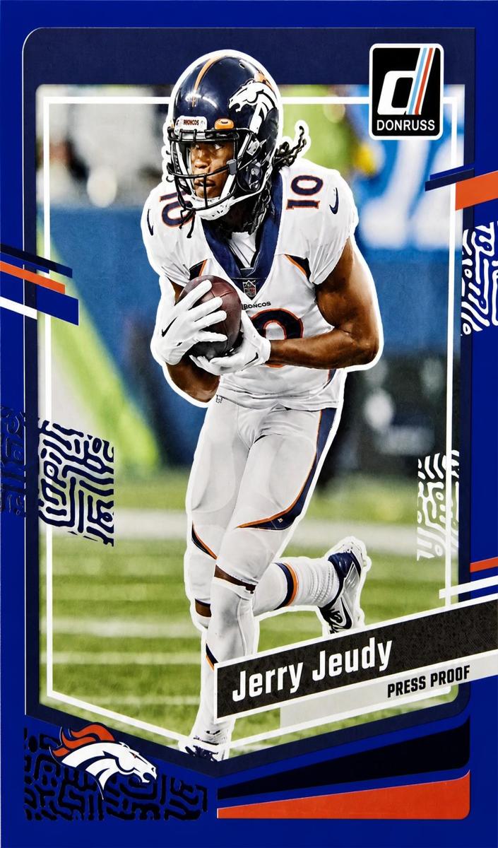 2023 Panini Donruss Football Press Proof Blue Jerry Jeudy #87