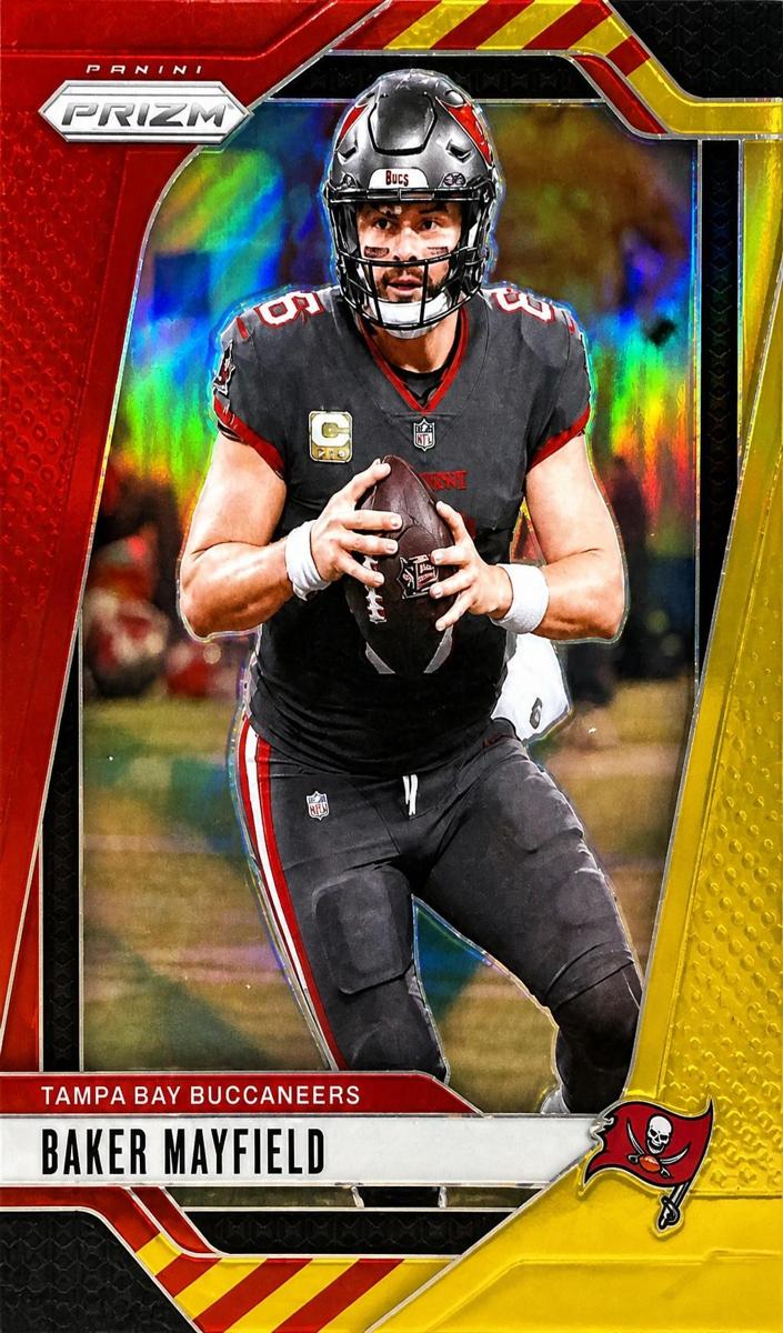 2024 Panini Prizm Football Red and Yellow Baker Mayfield #268 PSA 10