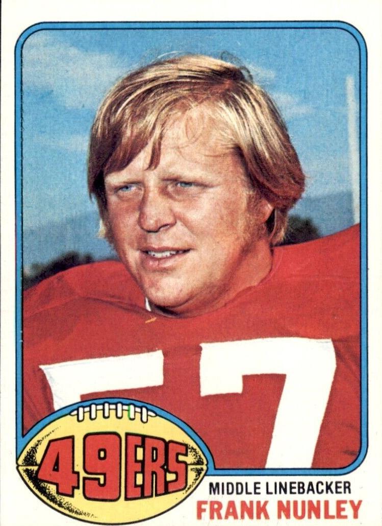 1976 Topps Football Frank Nunley #182 PSA 8