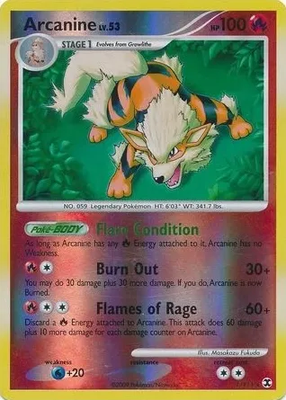 2009 Pokemon Platinum Rising Rivals Reverse Holo Arcanine #1