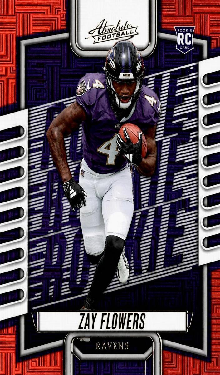 2023 Panini Absolute Football Red Squares Zay Flowers #111 PSA 10