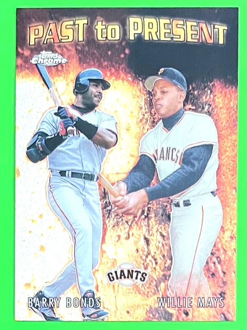 2001 Topps Chrome Baseball Willie Mays / Barry Bonds #PTP4