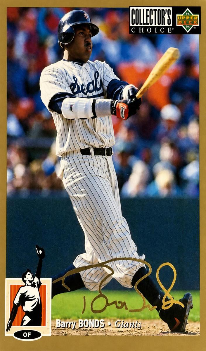 1994 Upper Deck Collector's Choice Baseball Gold Signature Barry Bonds #610 PSA 8