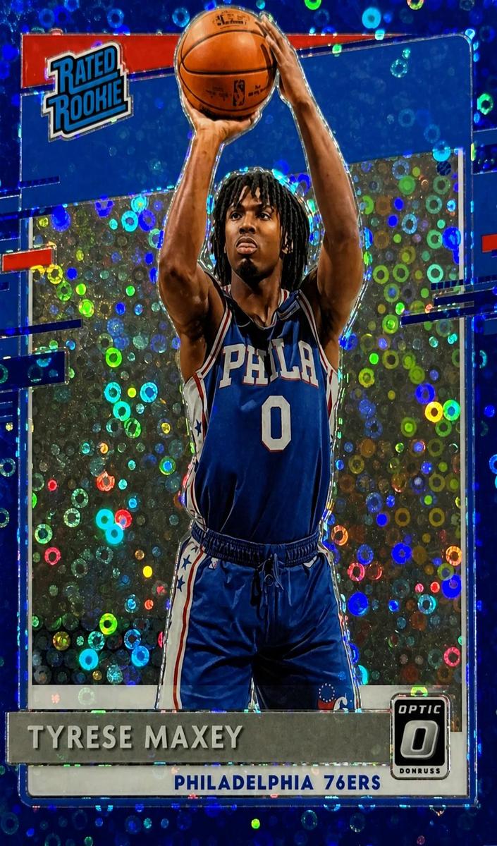 2020 Donruss Optic Basketball Fast Break Blue Tyrese Maxey #171