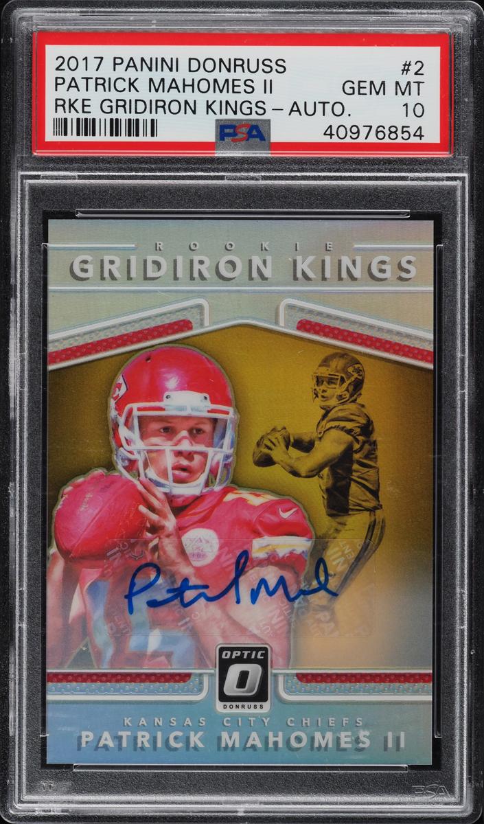 2017 Donruss Optic Football Auto Patrick Mahomes II #2 PSA 9