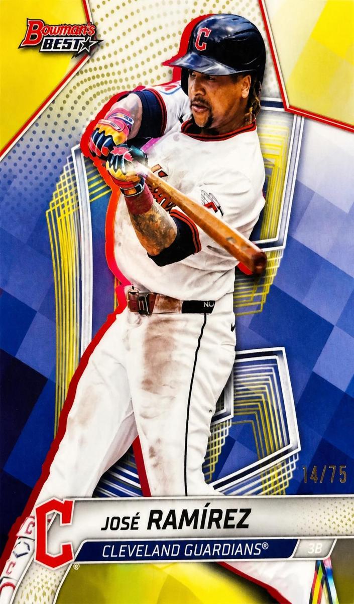 2025 Bowman's Best Baseball Yellow Refractor Jose Ramirez #14