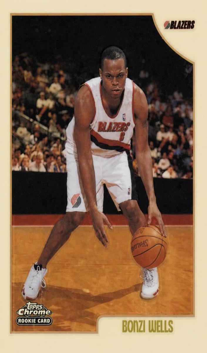 1998 Topps Chrome Basketball Refractor Bonzi Wells #205 PSA 9