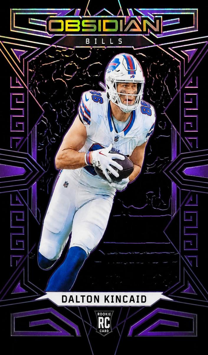 2023 Panini Obsidian Football Electric Etch Purple Dalton Kincaid #108 PSA 9