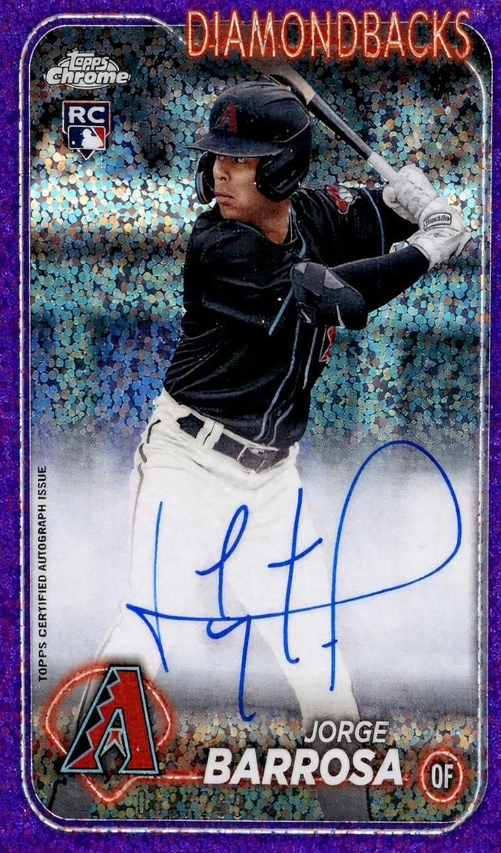2024 Topps Chrome Update Baseball Purple Speckle Jorge Barrosa #RA-JBO