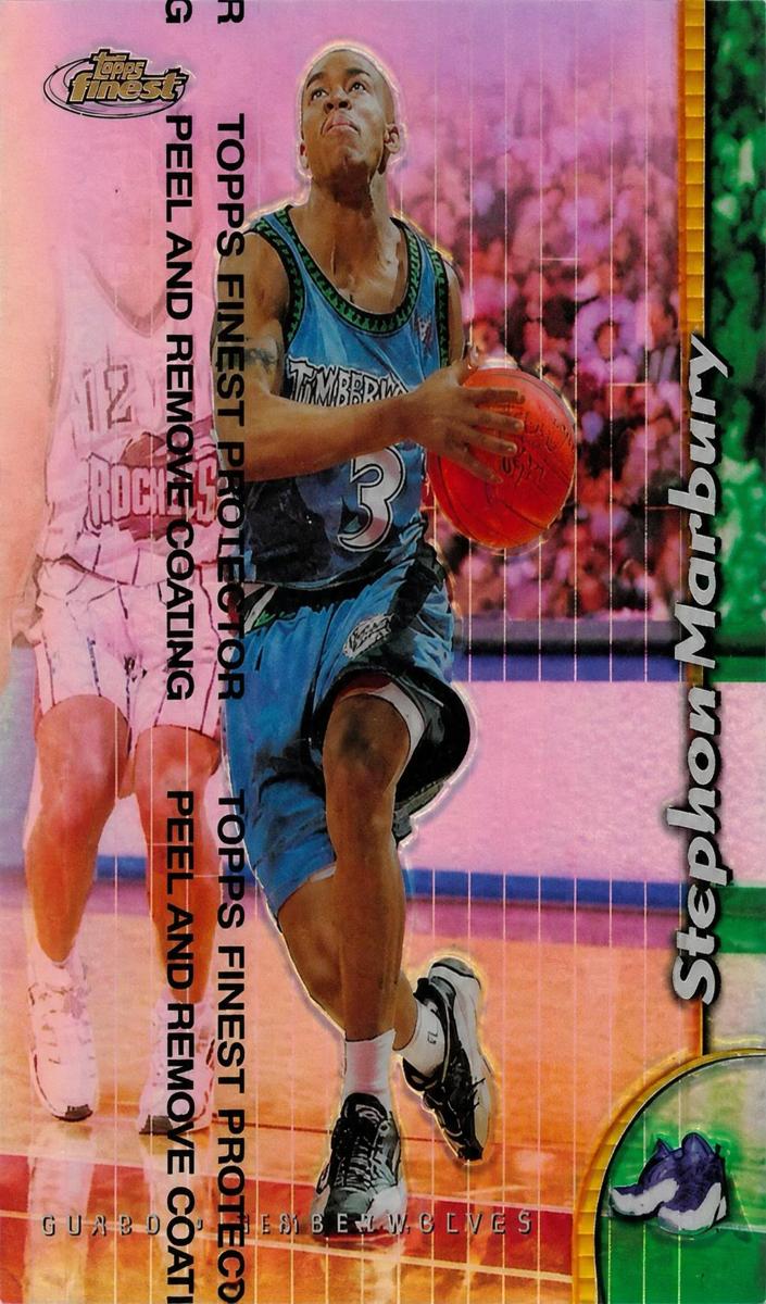 1998 Topps Finest Basketball Refractor Stephon Marbury #180 PSA 9