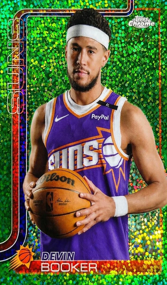 2025 Topps Chrome Basketball Green Refractor Devin Booker #195