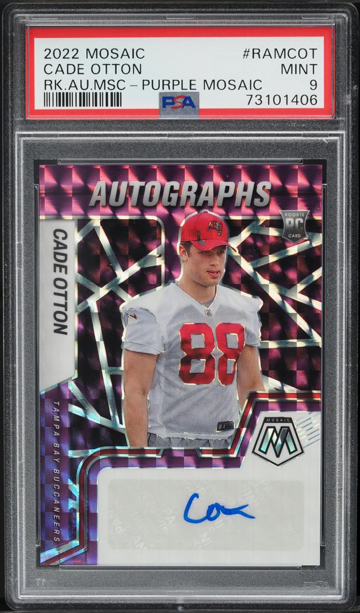 2022 Panini Mosaic Football Purple Cade Otton #RAM-COT PSA 8.5