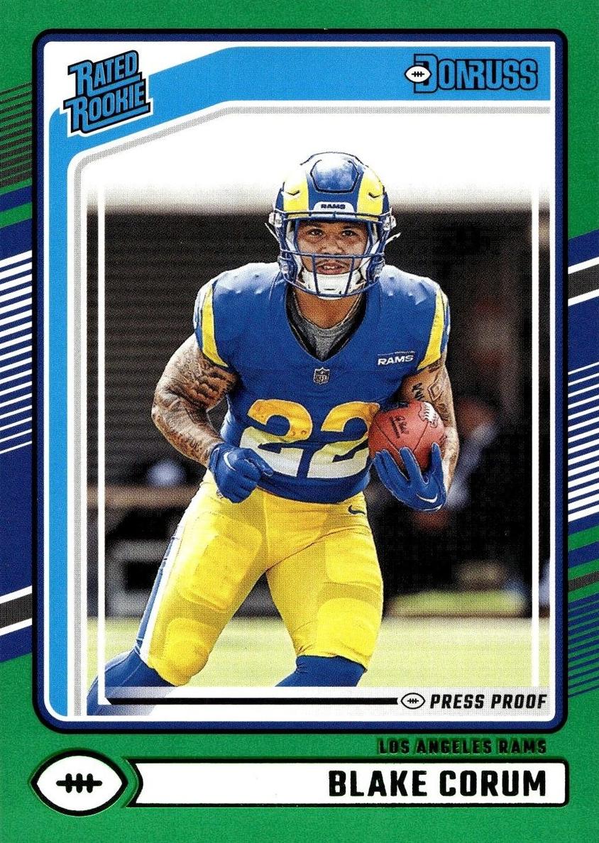 2024 Panini Donruss Football Press Proof Green Blake Corum #322 SGC 10