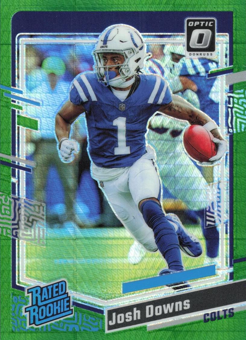 2023 Donruss Optic Football Green Hyper Josh Downs #248 PSA 9