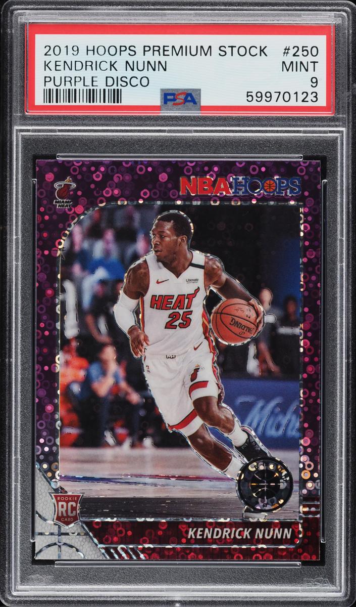 2019 Panini Hoops Premium Stock Basketball Purple Disco Prizm Kendrick Nunn #250 PSA 9