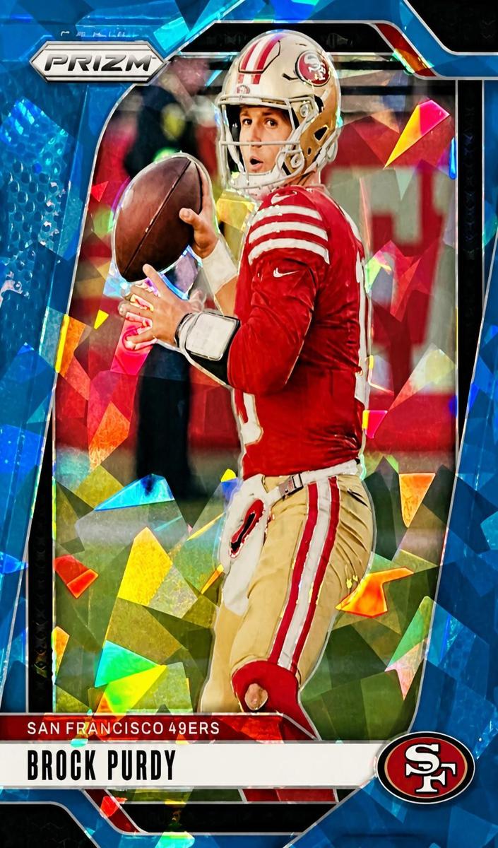 2024 Panini Prizm Football Blue Ice Brock Purdy #249 PSA 8.5