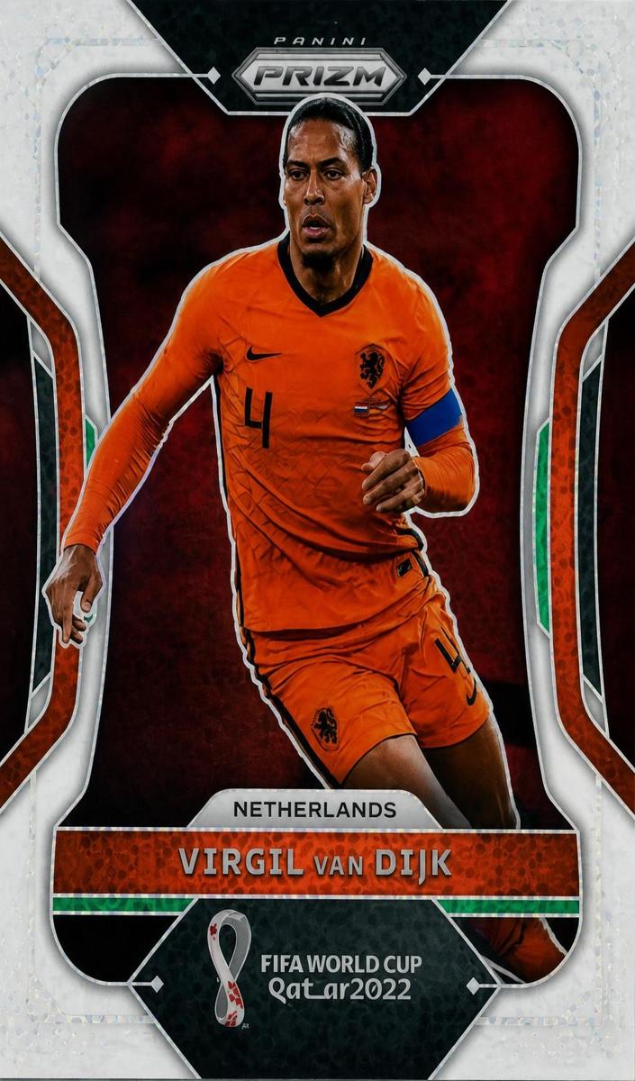 2022 Panini Prizm FIFA World Cup Qatar Soccer Prizms White Sparkle Virgil van Dijk #163