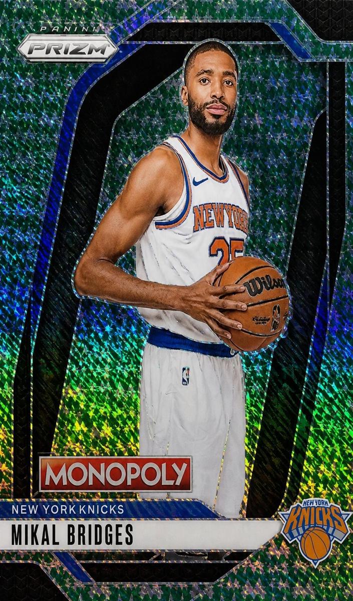 2024 Panini Prizm Monopoly Basketball Green Millionaire Shimmer Mikal Bridges #42