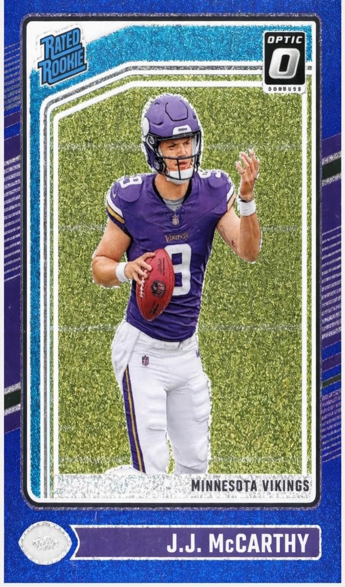 2024 Donruss Optic Football Blue Glitter J.J. McCarthy #235 PSA 9