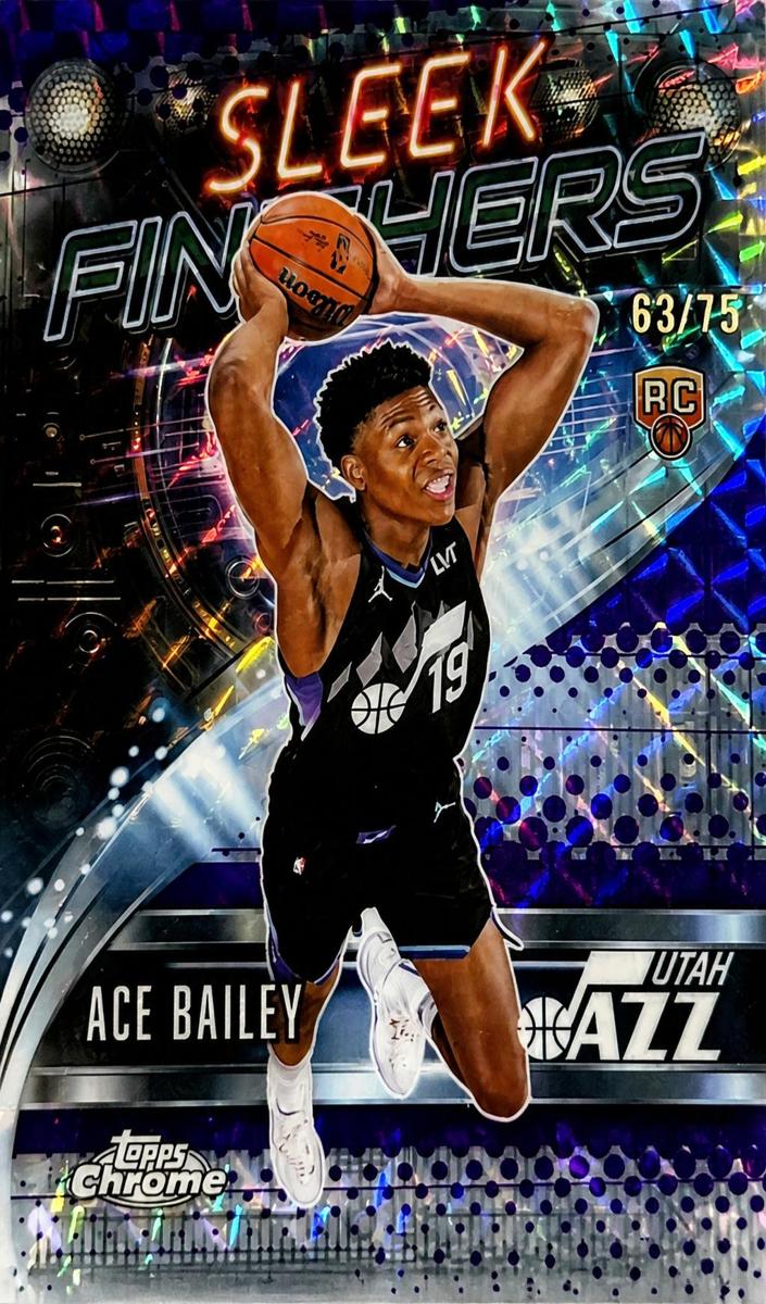 2025 Topps Chrome Basketball Geometric Purple Refractor Ace Bailey #SF-25 PSA 10
