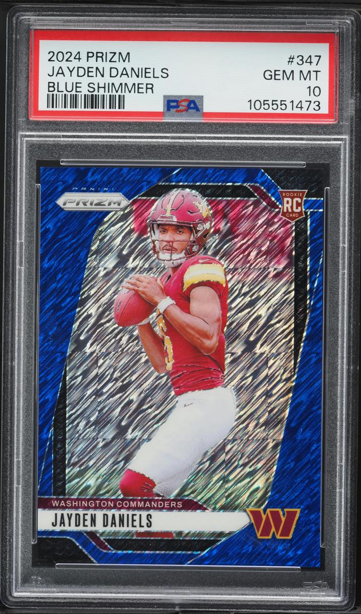 2024 Panini Prizm Football Blue Shimmer Jayden Daniels #347