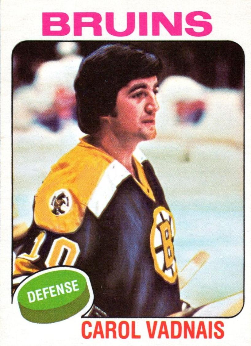1975 O-Pee-Chee Hockey No Mention of Trade Carol Vadnais #27