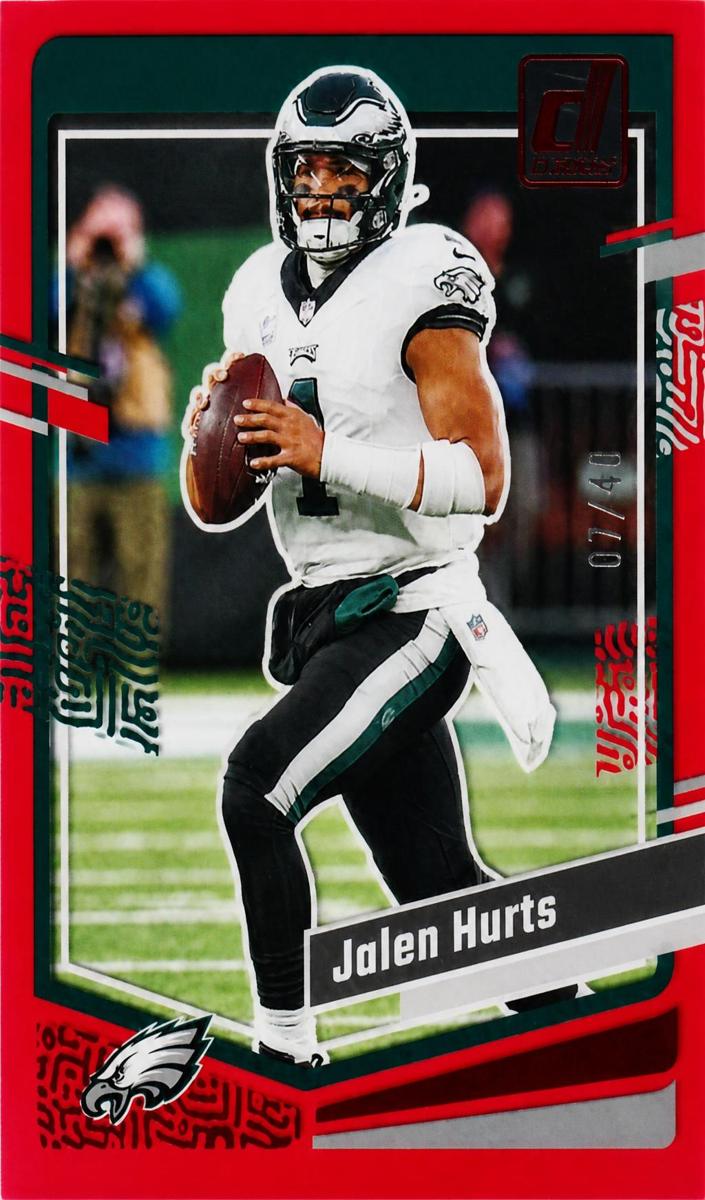 2023 Panini Clearly Donruss Football Red Jalen Hurts #40 PSA 9