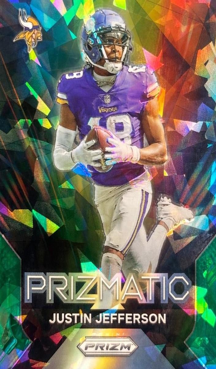 2023 Panini Prizm Football Green Ice Justin Jefferson #16 PSA 10