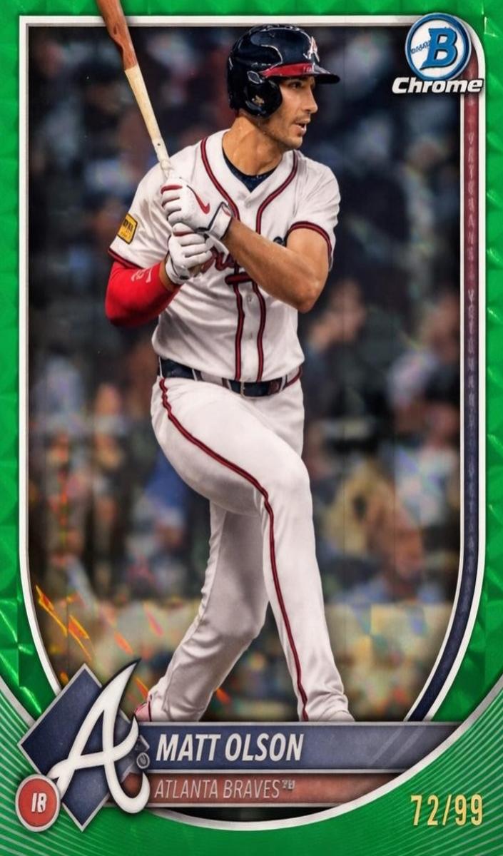 2025 Bowman Chrome Baseball Green Geometric Refractor Matt Olson #4
