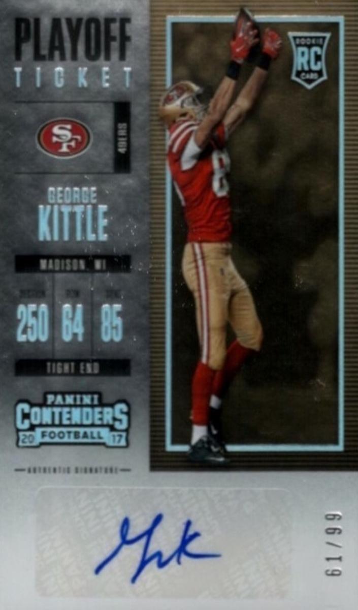 2017 Panini Contenders Football Playoff George Kittle #164 PSA 9