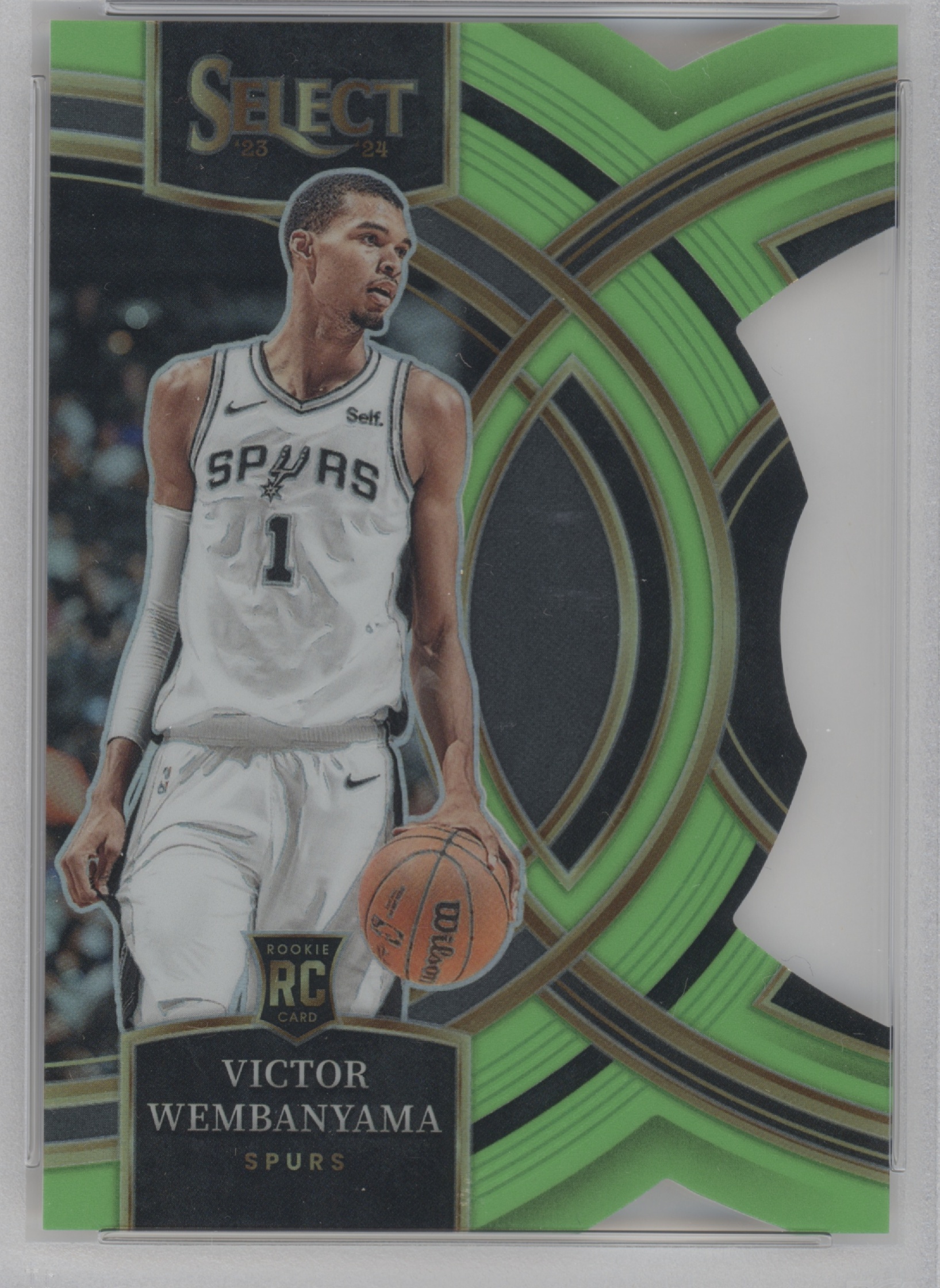 2023 Panini Select Basketball Die-Cut Neon Green Victor Wembanyama #121 PSA 9