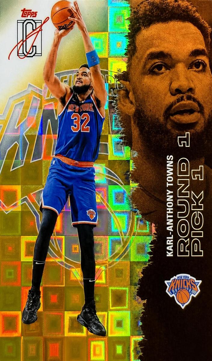 2025 Topps Signature Class Basketball Pandora Yellow Refractor Karl-Anthony Towns #63
