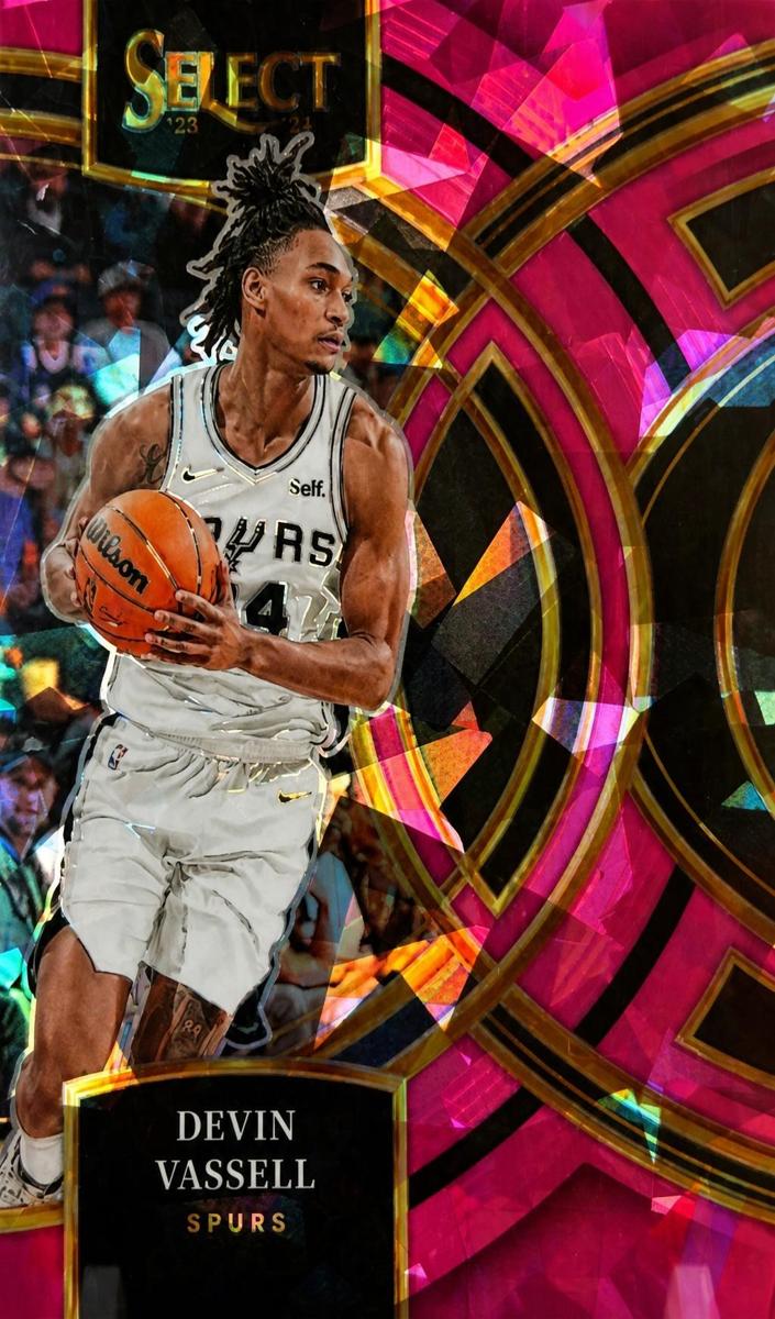 2023 Panini Select Basketball Pink Cracked Ice Devin Vassell #153