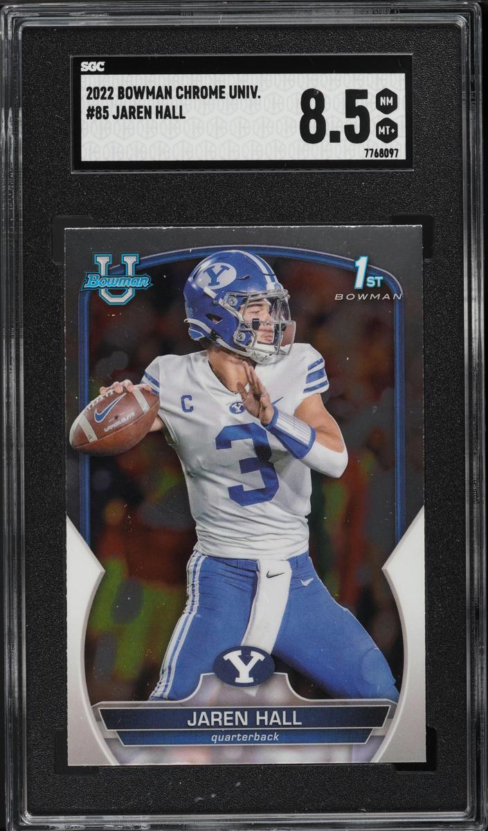 2022 Bowman Chrome University Football Jaren Hall #85 SGC 9.5