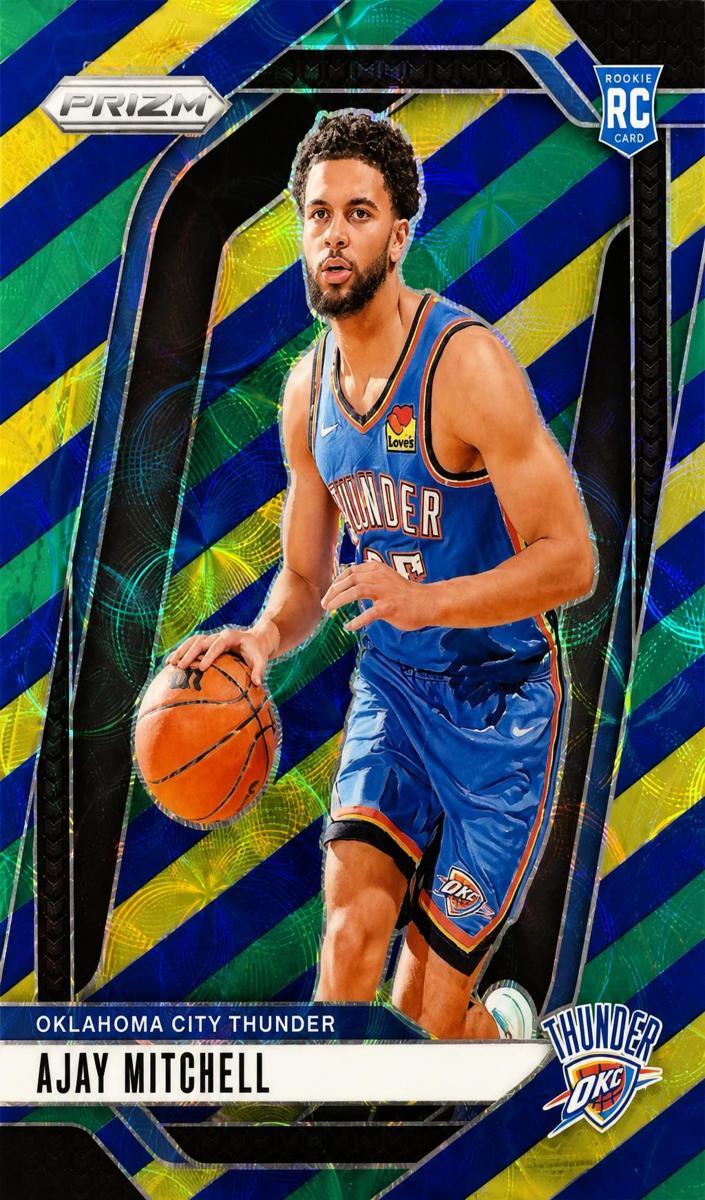 2024 Panini Prizm Basketball Choice Blue Yellow and Green Ajay Mitchell #226 PSA 9