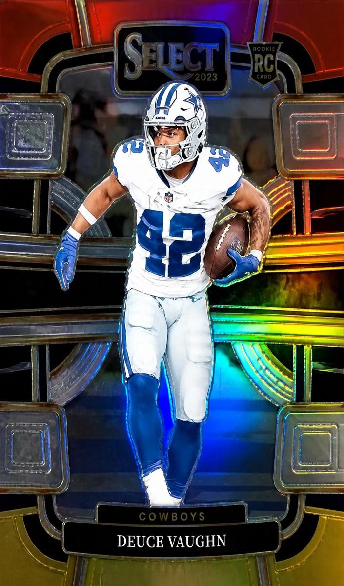 2023 Panini Prizm Football Red Yellow Deuce Vaughn #324