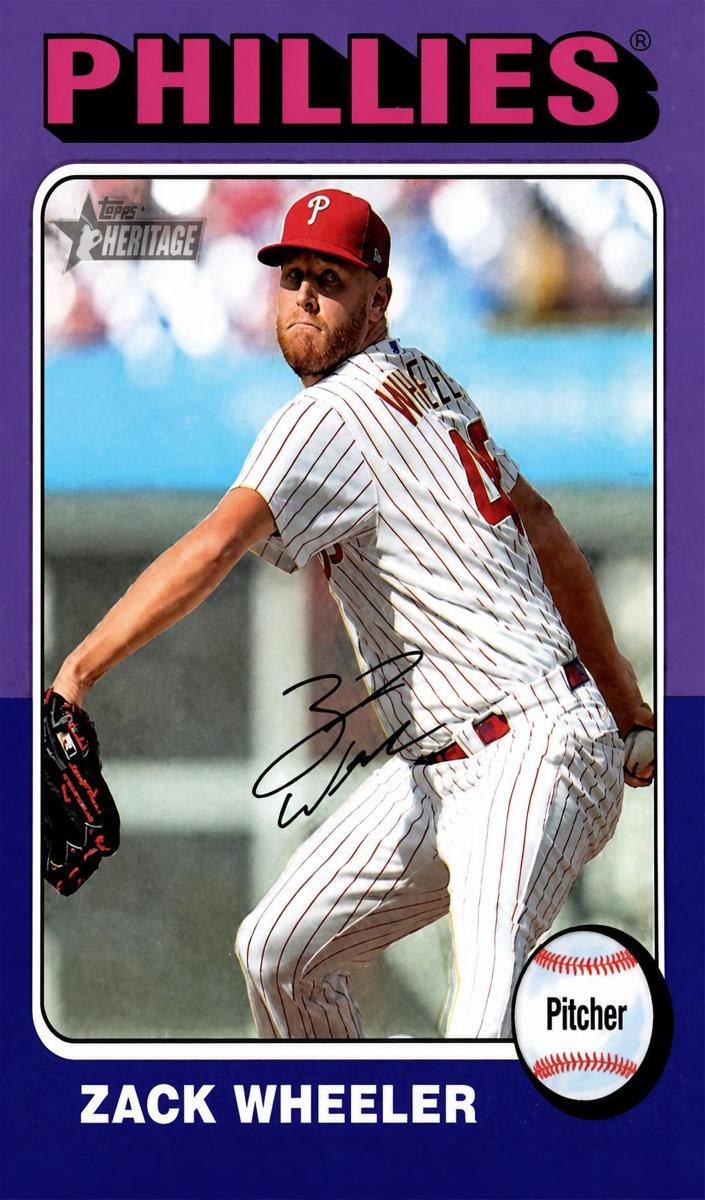 2024 Topps Heritage Chrome Baseball Purple Zack Wheeler #493 CGC 10