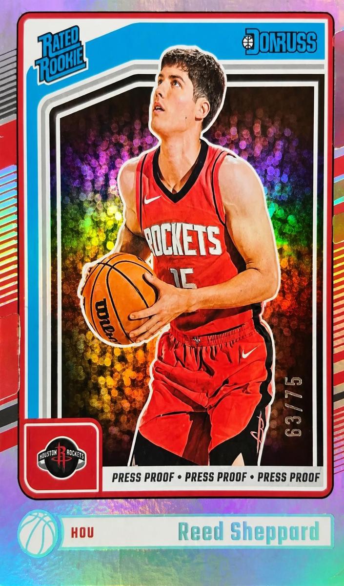 2024 Panini Donruss Basketball Press Proof Silver Die-Cut Reed Sheppard #202