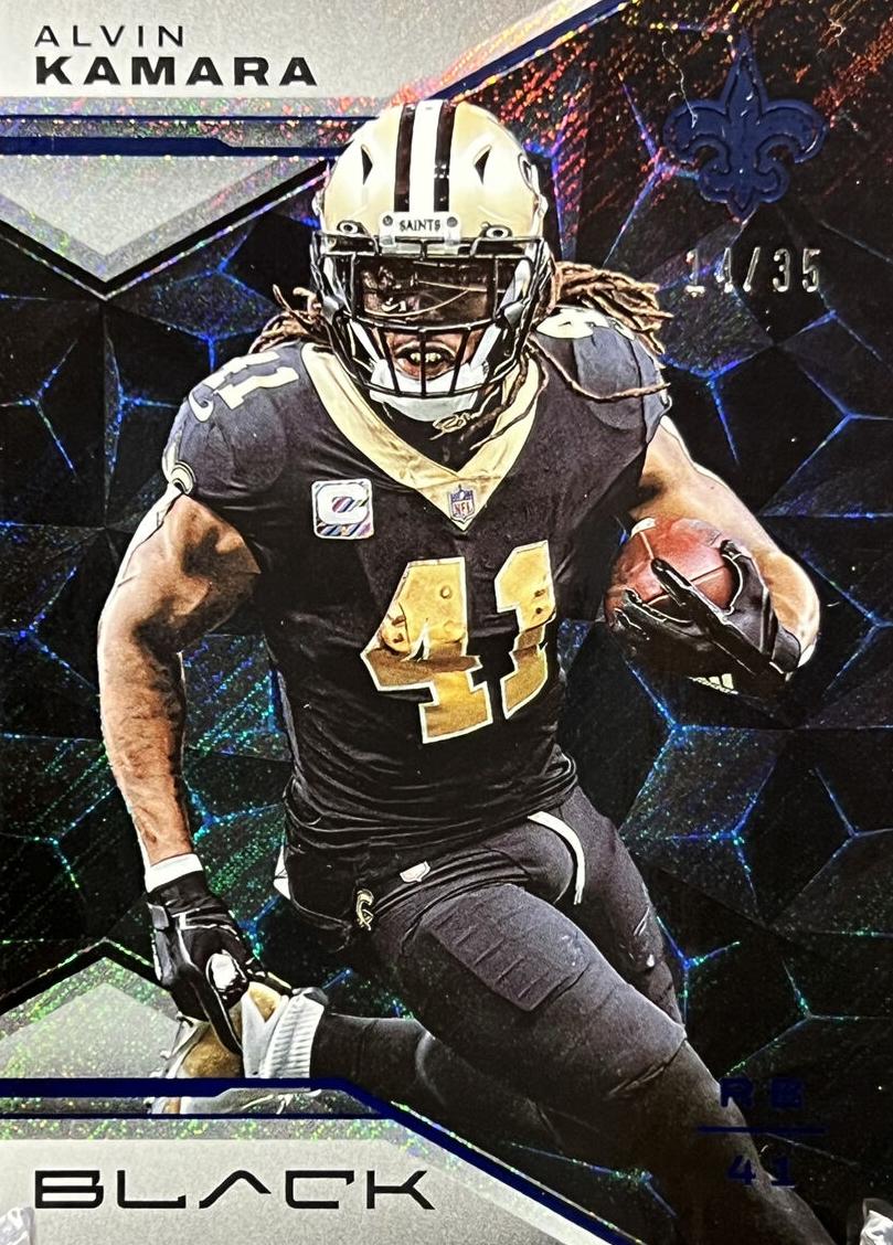2023 Panini Black Football Sapphire Alvin Kamara #64