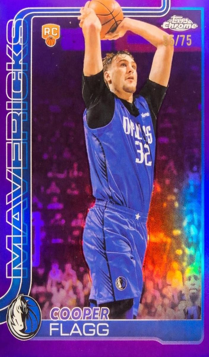 2025 Topps Chrome Basketball Purple Refractor Cooper Flagg #251 PSA 9