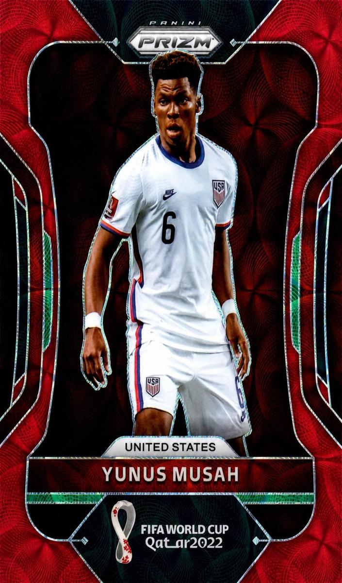 2022 Panini Prizm FIFA World Cup Qatar Soccer Choice Prizms Red Yunus Musah #210
