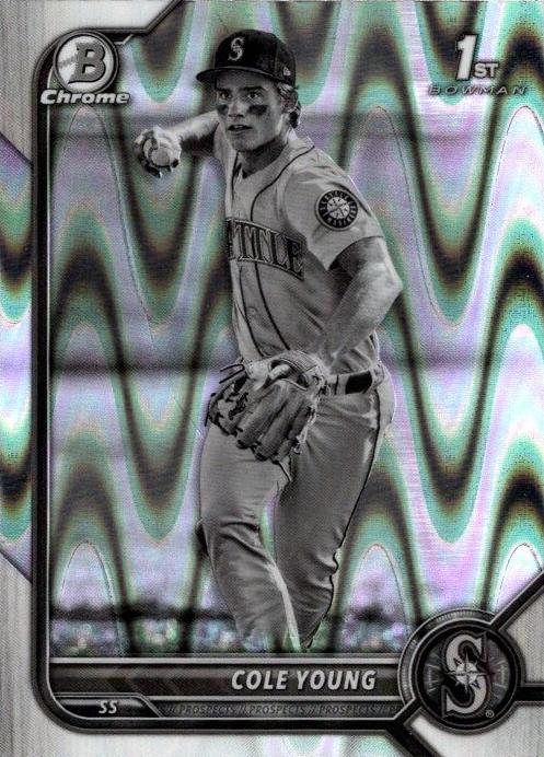 2022 Bowman Draft Baseball Black and White Raywave Cole Young #BDC-112