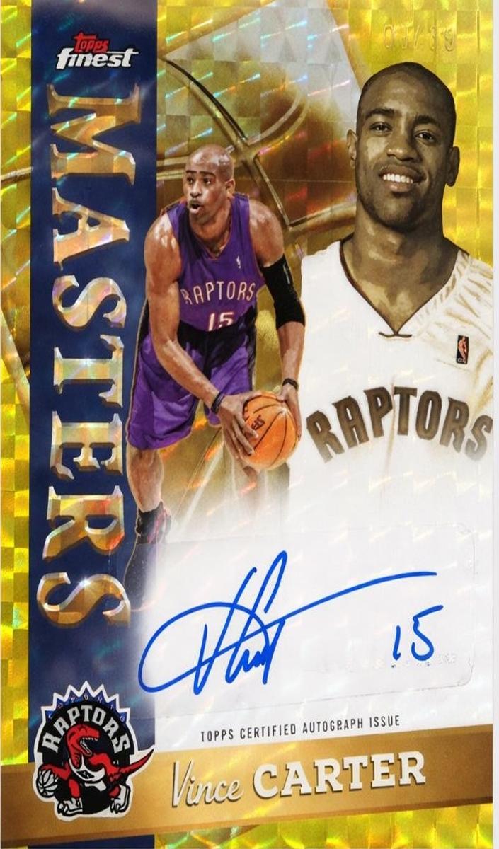 2025 Topps Finest Basketball Yellow Geometric Refractor Vince Carter #MA-VC