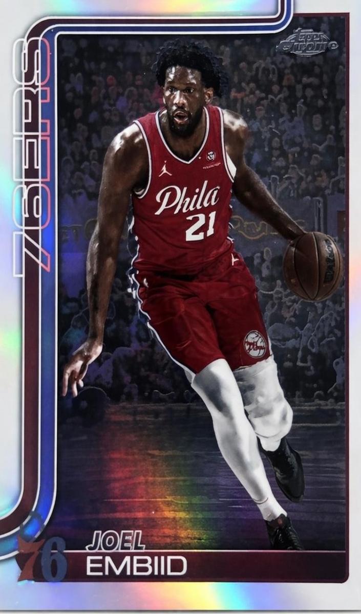 2025 Topps Chrome Basketball Negative Refractor Joel Embiid #149