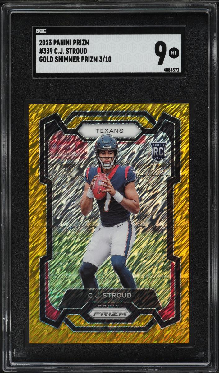2023 Panini Prizm Football Gold Shimmer C.J. Stroud #339 SGC 9