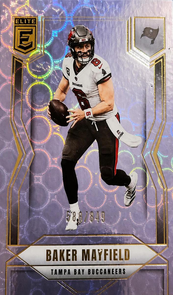 2025 Donruss Elite Football Lavender Pyramids Baker Mayfield #42