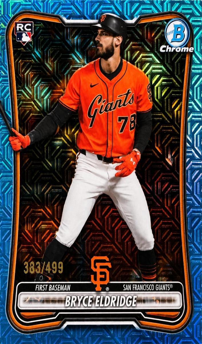 2026 Bowman Mega Box Baseball Sky Blue Mojo Refractor Bryce Eldridge #58