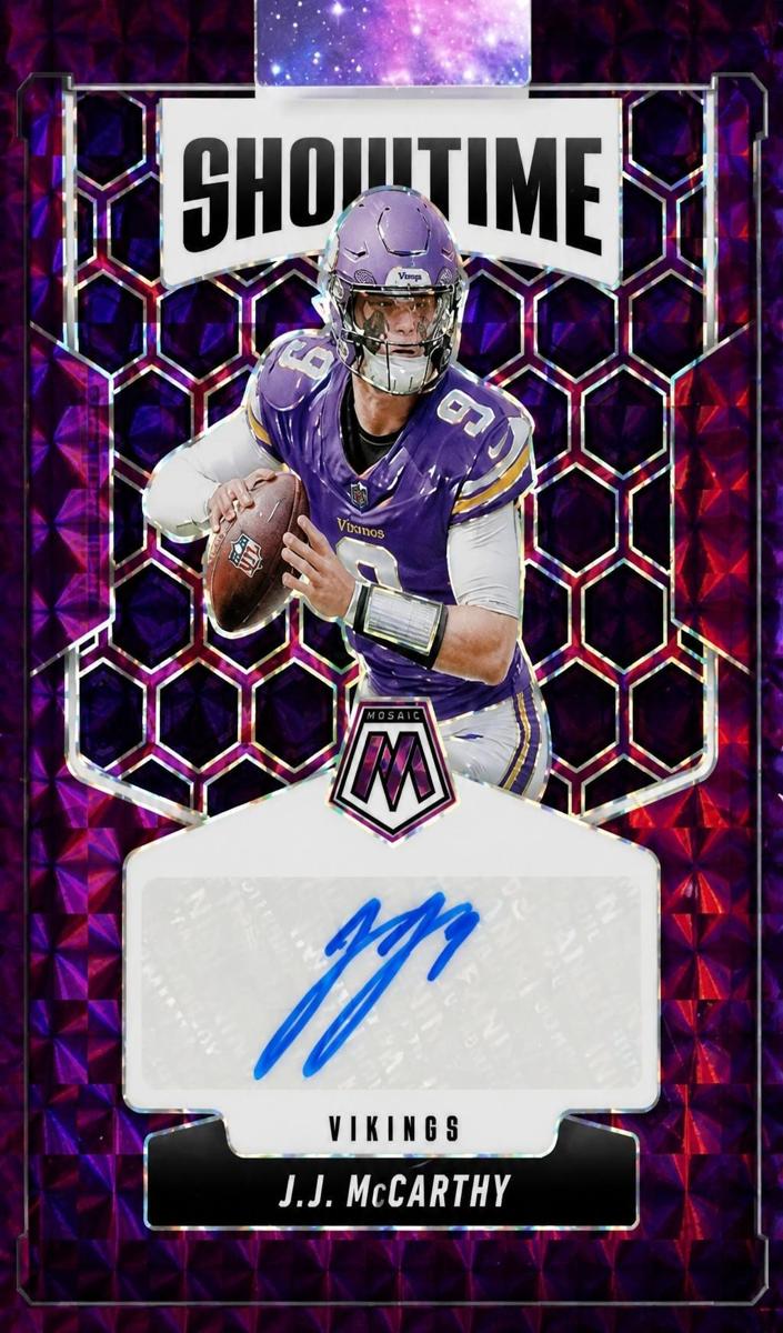 2025 Panini Mosaic Football Purple J.J. McCarthy #SOS-JJM