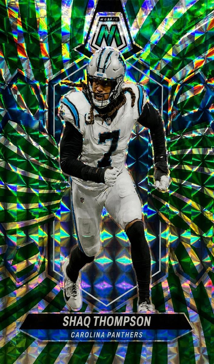 2024 Panini Mosaic Football Green Swirl Shaq Thompson #32
